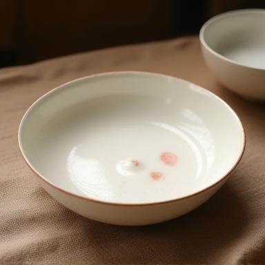 温かみのある赤みと白い肌が特徴の志野釉の器